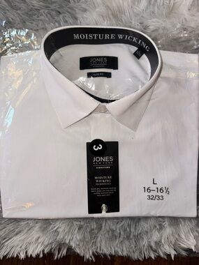 jones new york slim fit dress shirt Jones New York Men's Stretch Slim Fit Dress Shirt - L 32/33